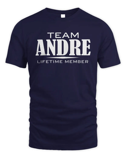 ANDRE BL62-K4-128 - Personalized “Team NAME Lifetime Member” - Unisex Standard T-Shirt - Navy