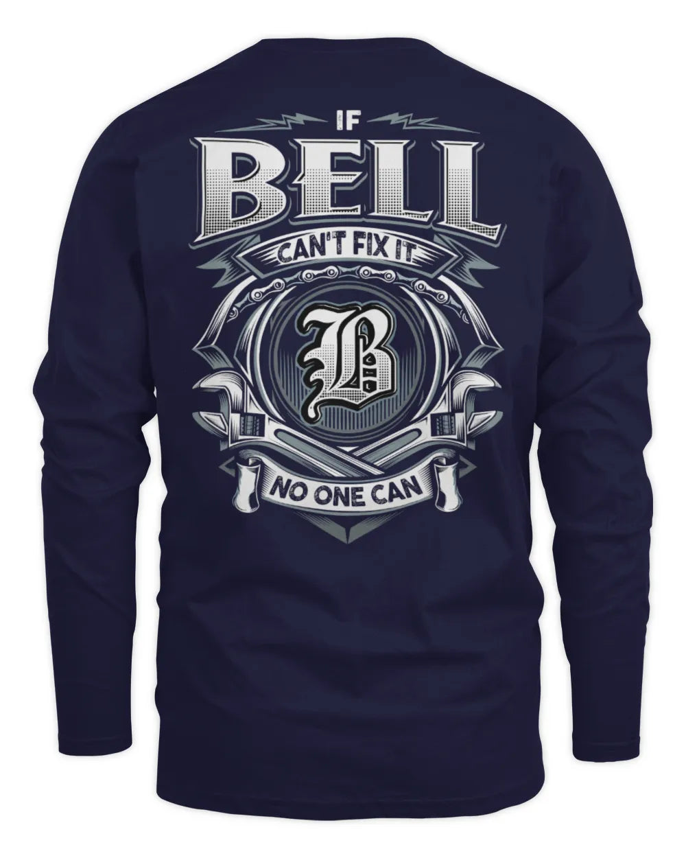 BELL AP81-K4-626 - Personalized Ahmed Quote Apparel “If Ahmed Can't Fix It, No One Can” - Men's Long Sleeved T-Shirt - Navy