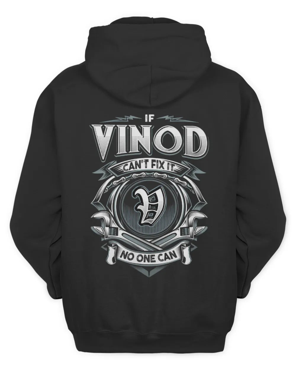 VINOD AP81-K4-626 - Personalized Ahmed Quote Apparel “If Ahmed Can't Fix It, No One Can” - Unisex Hoodie - Black