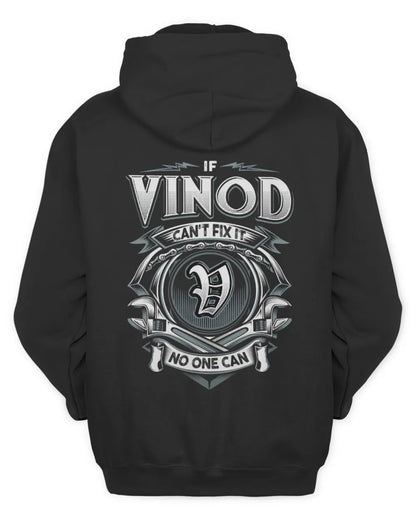 VINOD AP81-K4-626 - Personalized Ahmed Quote Apparel “If Ahmed Can't Fix It, No One Can” - Unisex Hoodie - Black