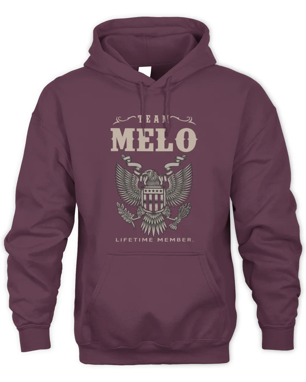 MELO TP06-K82 – Personalized Classic Style Apparel “Team NAME Lifetime Member” - Unisex Hoodie - Maroon