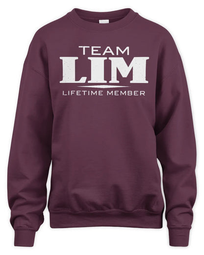 LIM BL62-K4-128 - Personalized “Team NAME Lifetime Member” - Unisex Sweatshirt - Maroon