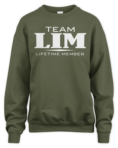 LIM BL62-K4-128 - Personalized “Team NAME Lifetime Member” - Unisex Sweatshirt - Military Green