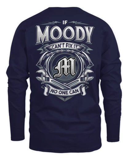MOODY AP81-K4-626 - Personalized Ahmed Quote Apparel “If Ahmed Can't Fix It, No One Can” - Men's Long Sleeved T-Shirt - Navy