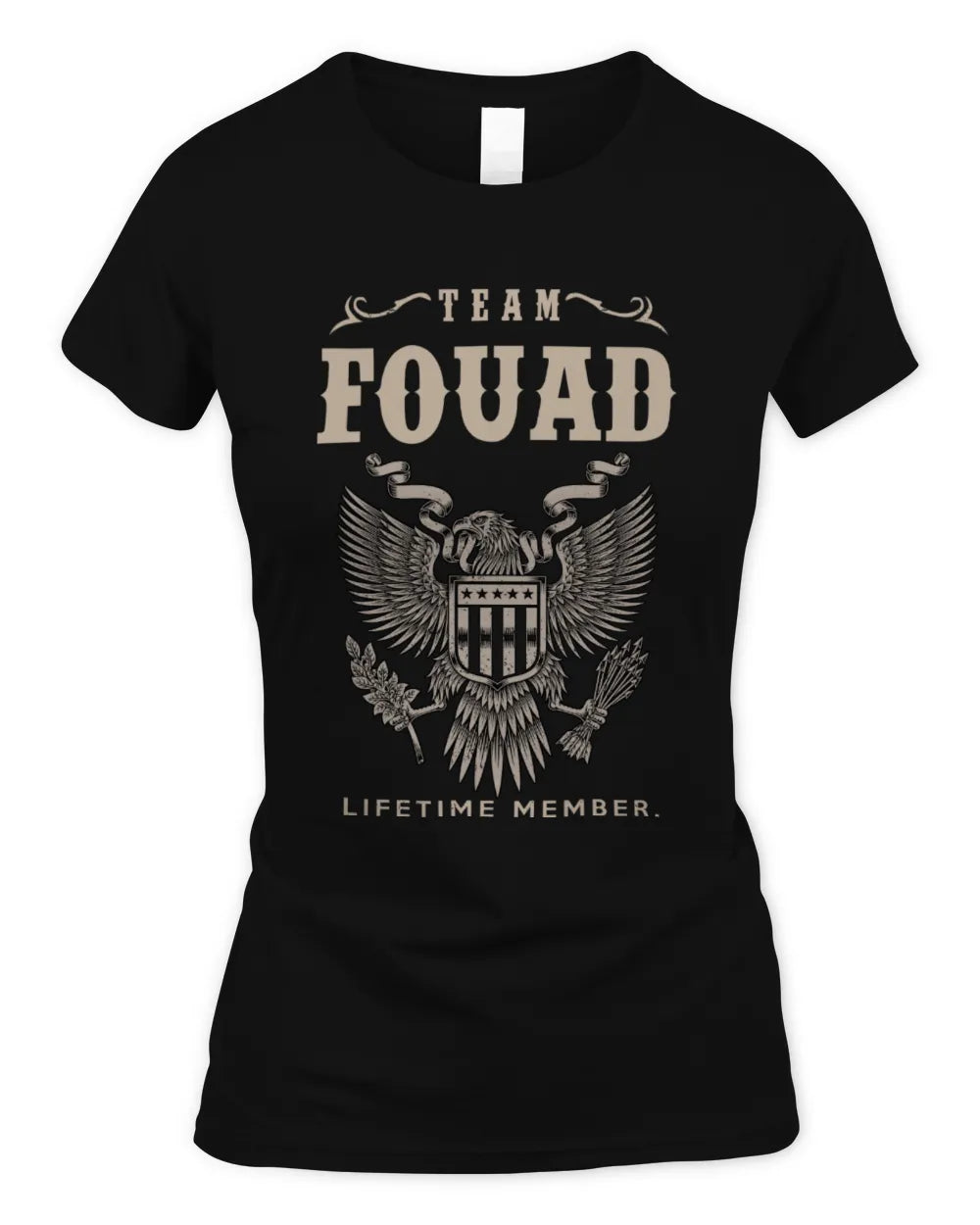 FOUAD TP06-K82 – Personalized Classic Style Apparel “Team NAME Lifetime Member” - Women's Standard T-Shirt - Black