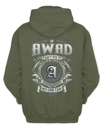 AWAD AP81-K4-626 - Personalized Ahmed Quote Apparel “If Ahmed Can't Fix It, No One Can” - Unisex Hoodie - Military Green