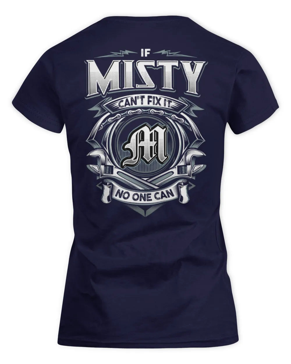 MISTY AP81-K4-626 - Personalized Ahmed Quote Apparel “If Ahmed Can't Fix It, No One Can” - Women's Standard T-Shirt - Navy