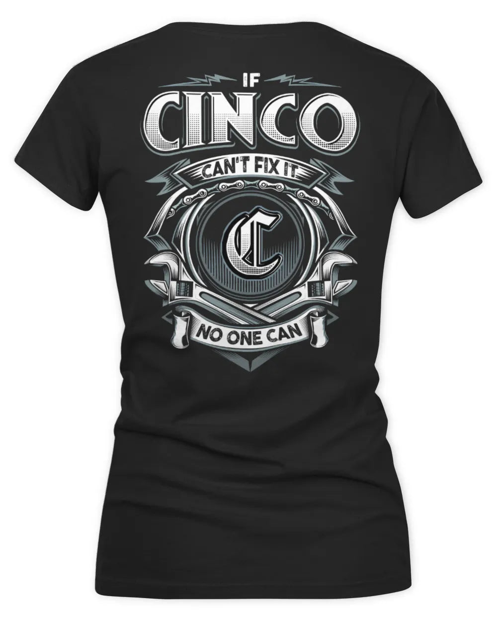 CINCO AP81-K4-626 - Personalized Ahmed Quote Apparel “If Ahmed Can't Fix It, No One Can” - Women's V-Neck T-Shirt - Black
