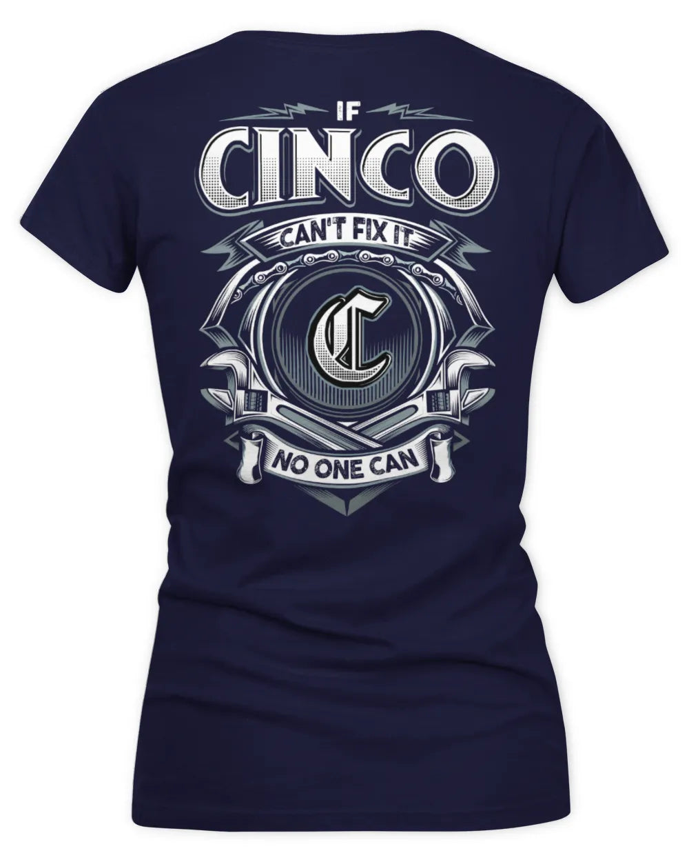 CINCO AP81-K4-626 - Personalized Ahmed Quote Apparel “If Ahmed Can't Fix It, No One Can” - Women's V-Neck T-Shirt - Navy