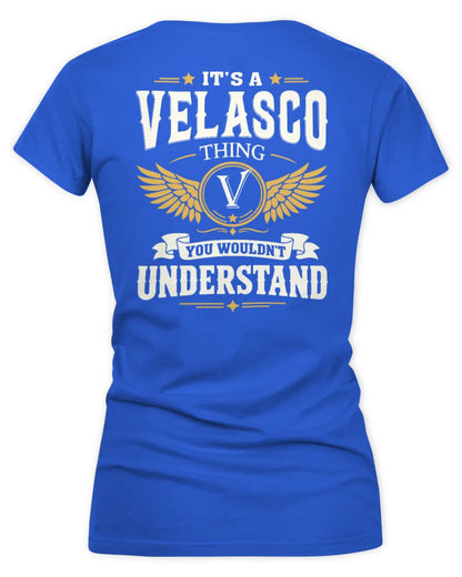 VELASCO KT06-M008 It’s a [NAME] Thing – You Wouldn’t Understand | Personalized Vintage T-Shirt - Women's V-Neck T-Shirt - Royal
