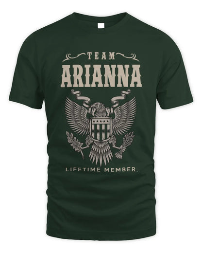 ARIANNA TP06-K82 – Personalized Classic Style Apparel “Team NAME Lifetime Member” - Unisex Standard T-Shirt - Forest Green