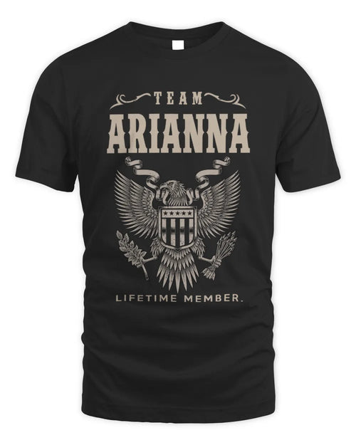 ARIANNA TP06-K82 – Personalized Classic Style Apparel “Team NAME Lifetime Member” - Unisex Standard T-Shirt - Black