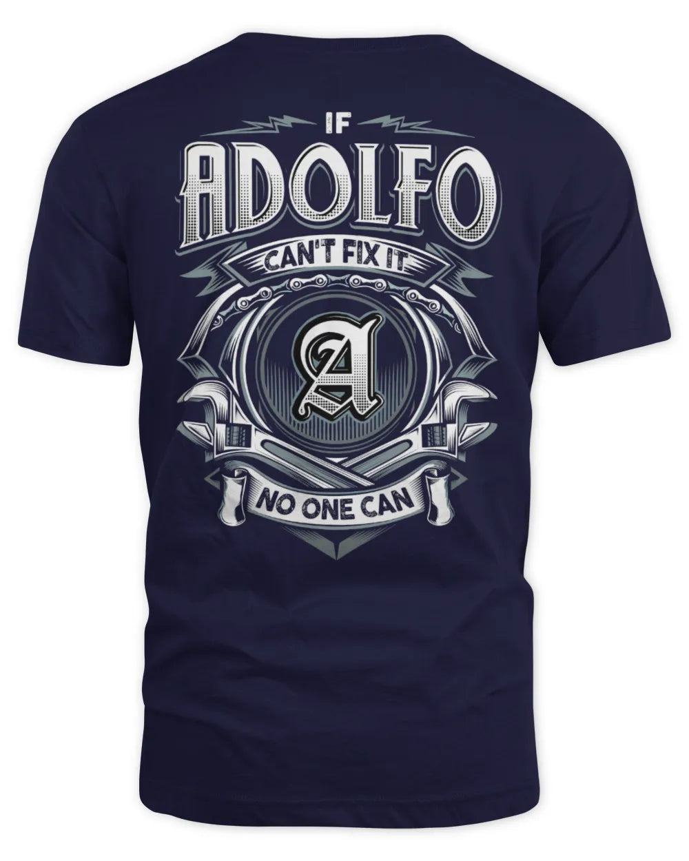ADOLFO AP81-K4-626 - Personalized Ahmed Quote Apparel “If Ahmed Can't Fix It, No One Can” - Unisex Standard T-Shirt - Navy