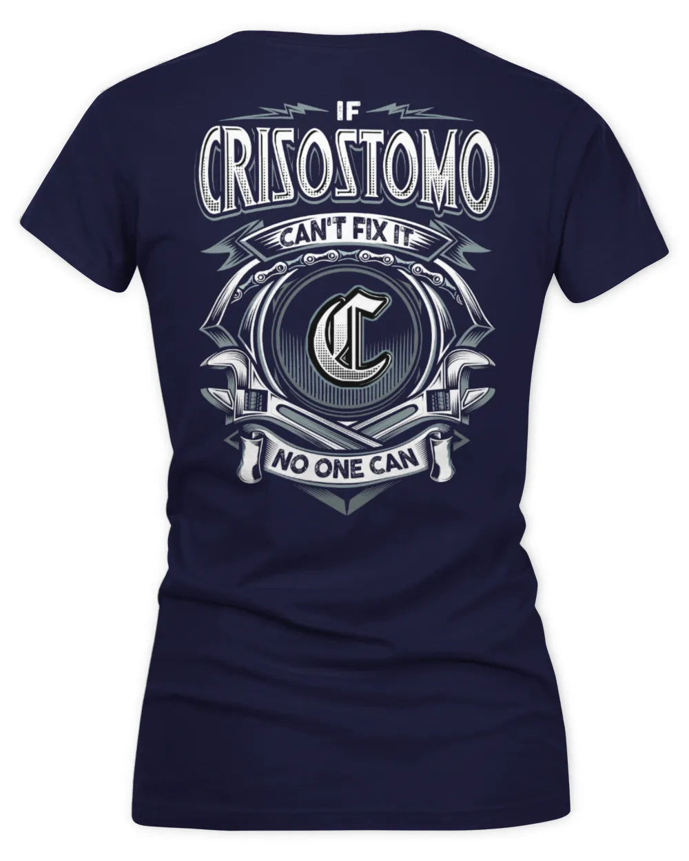 CRISOSTOMO AP81-K4-626 - Personalized Ahmed Quote Apparel “If Ahmed Can't Fix It, No One Can” - Women's V-Neck T-Shirt - Navy