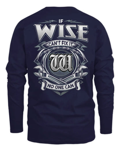 WISE AP81-K4-626 - Personalized Ahmed Quote Apparel “If Ahmed Can't Fix It, No One Can” - Men's Long Sleeved T-Shirt - Navy