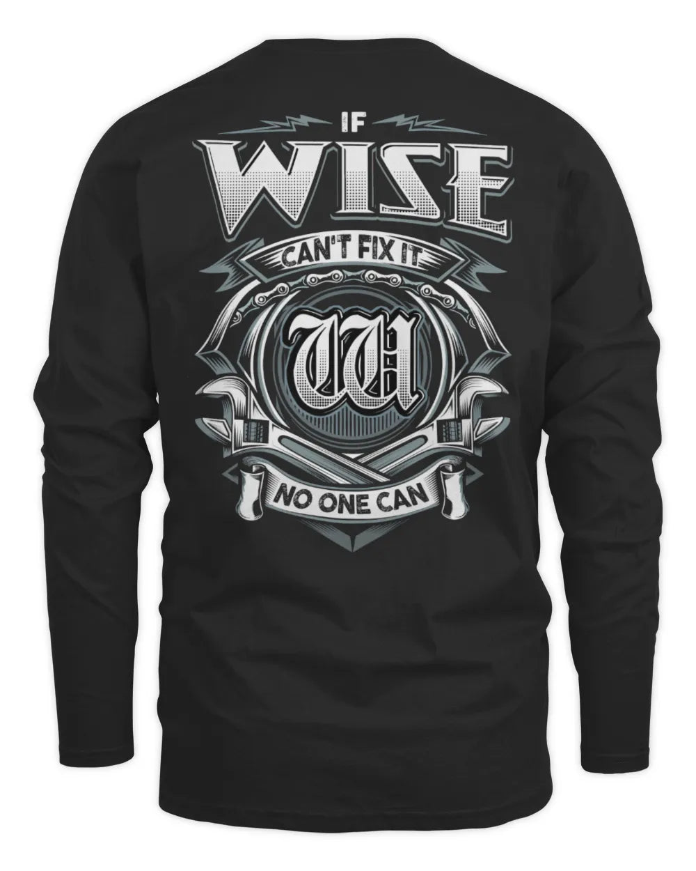 WISE AP81-K4-626 - Personalized Ahmed Quote Apparel “If Ahmed Can't Fix It, No One Can” - Men's Long Sleeved T-Shirt - Black