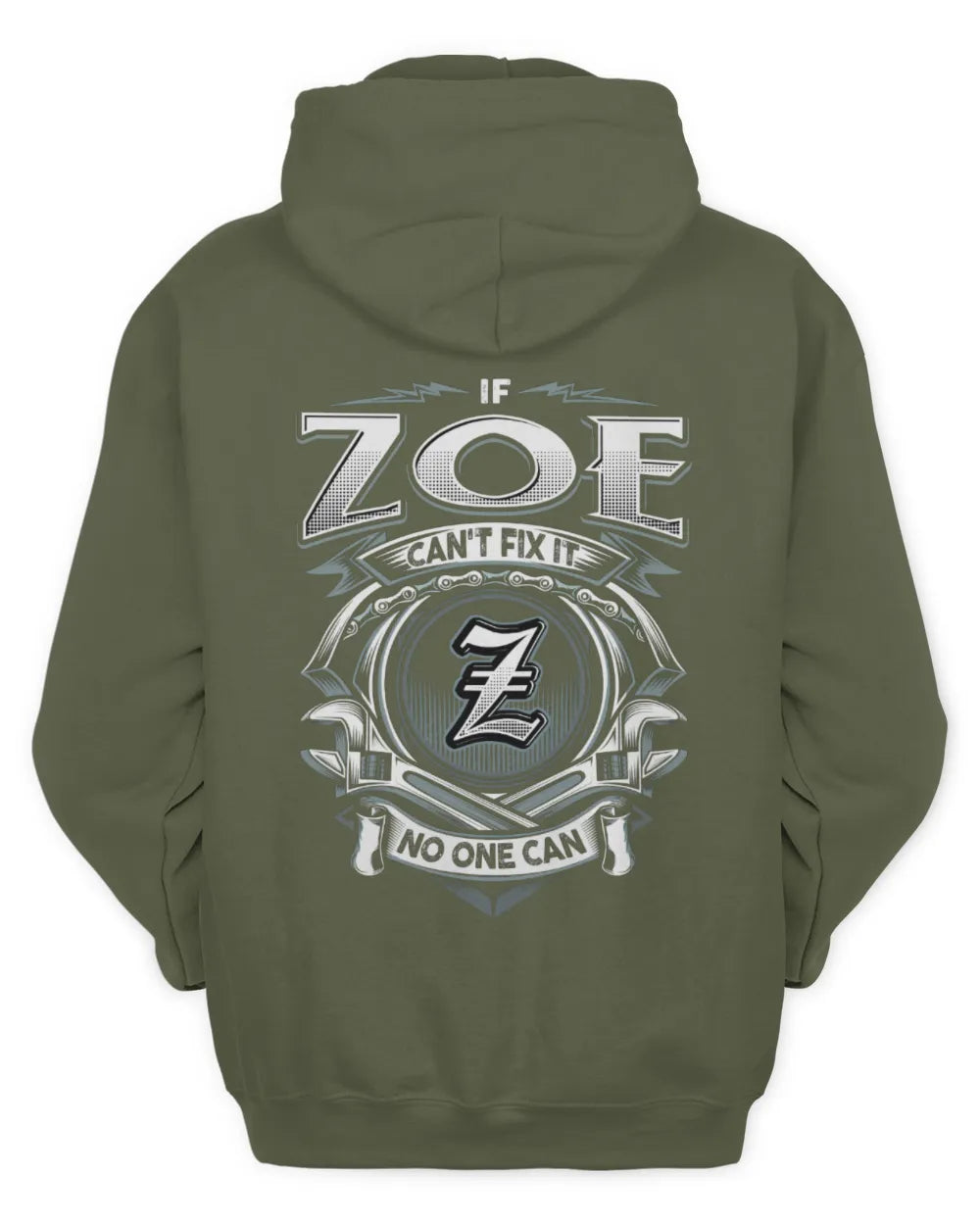 ZOE AP81-K4-626 - Personalized Ahmed Quote Apparel “If Ahmed Can't Fix It, No One Can” - Unisex Hoodie - Military Green