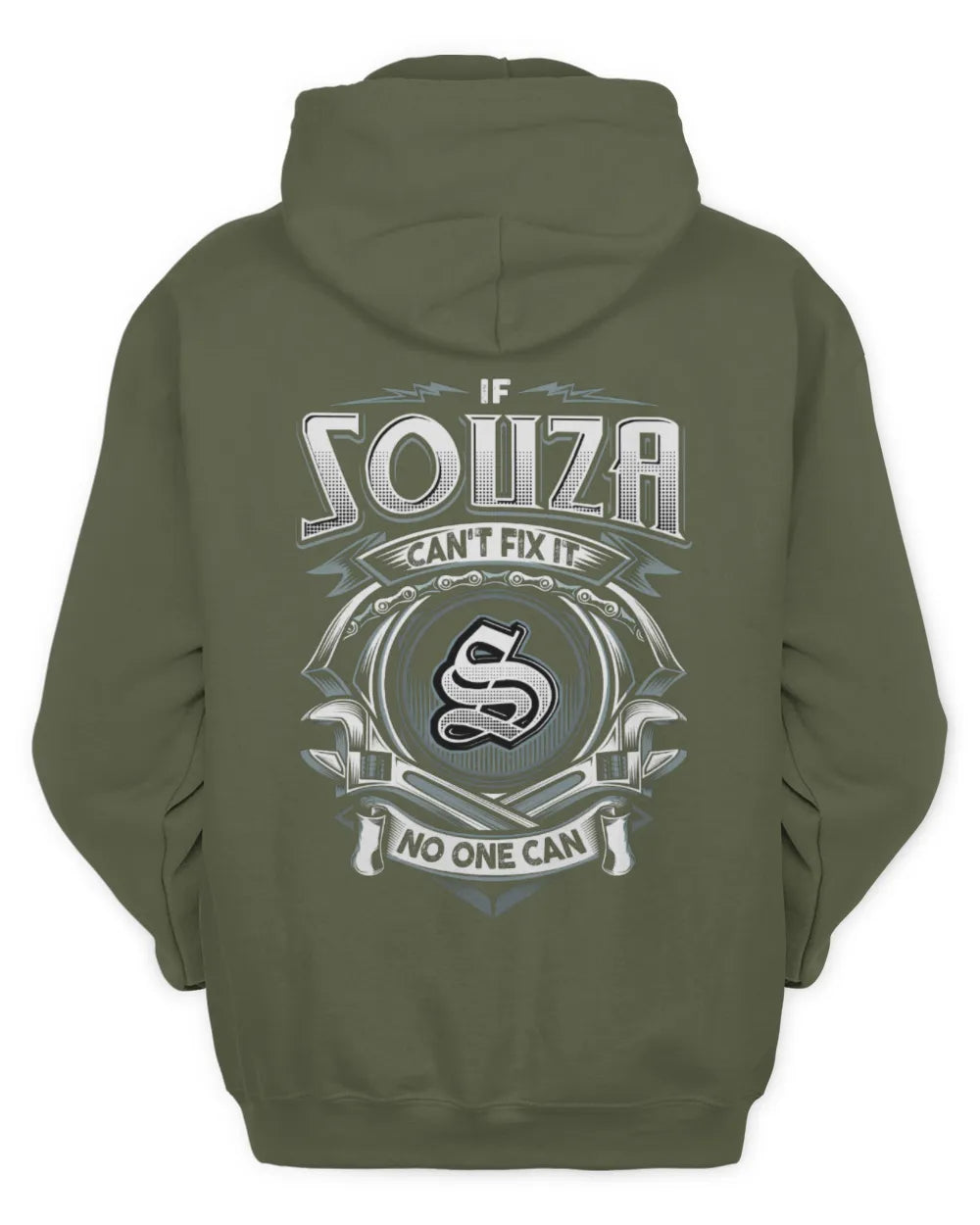 SOUZA AP81-K4-626 - Personalized Ahmed Quote Apparel “If Ahmed Can't Fix It, No One Can” - Unisex Hoodie - Military Green