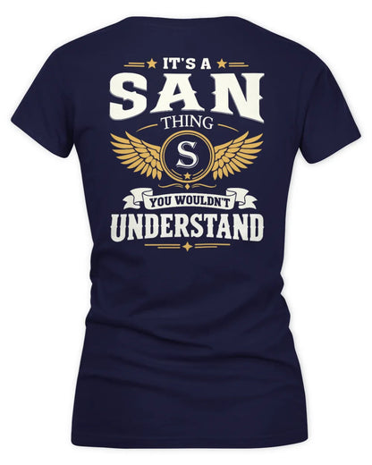 SAN KT06-M008 It’s a [NAME] Thing – You Wouldn’t Understand | Personalized Vintage T-Shirt - Women's V-Neck T-Shirt - Navy