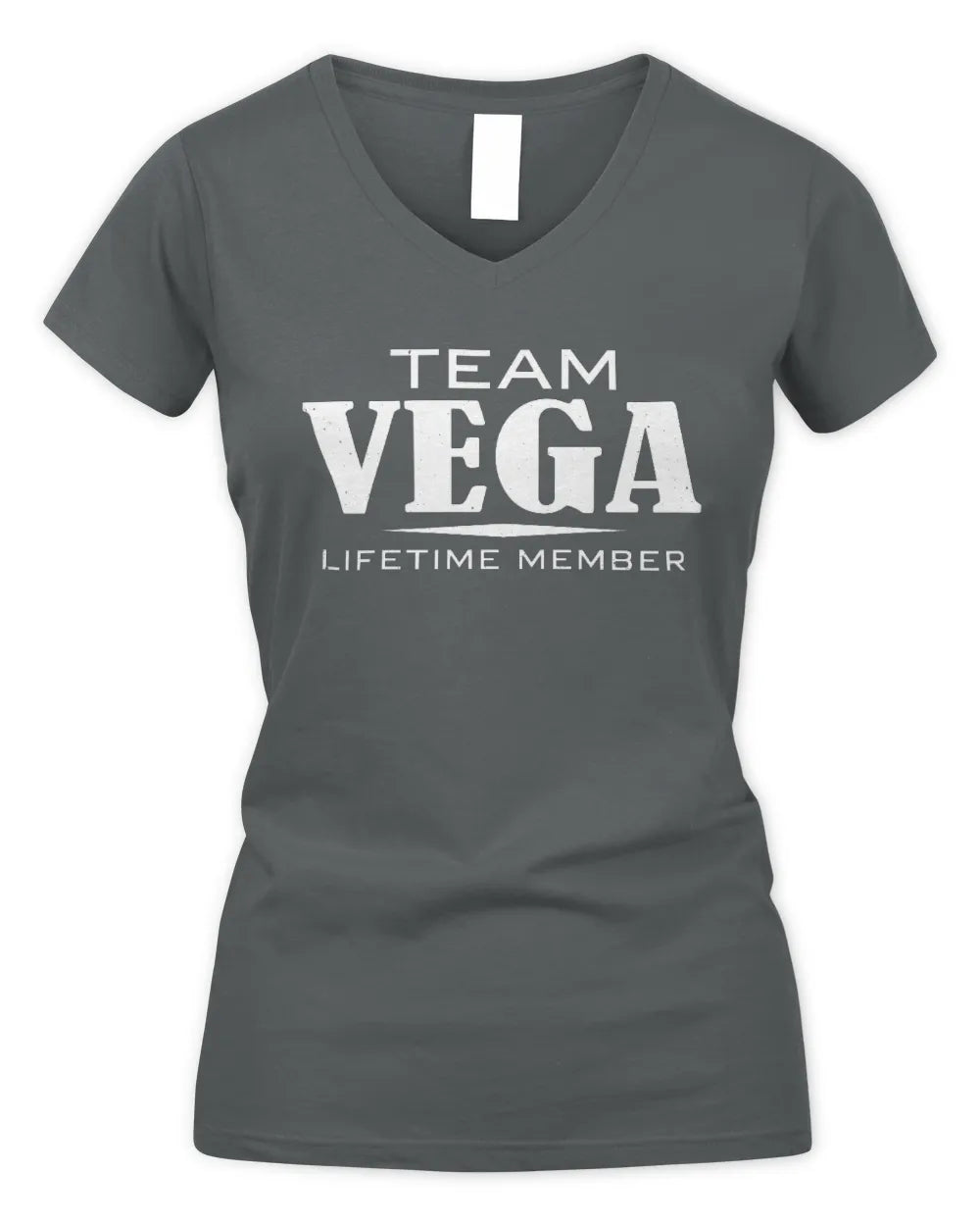 VEGA BL62-K4-128 - Personalized “Team NAME Lifetime Member” - Women's V-Neck T-Shirt - Charcoal