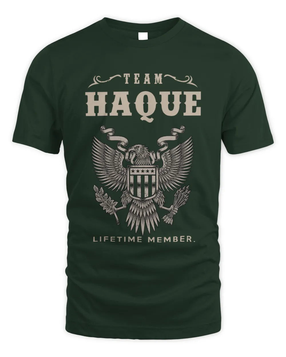HAQUE TP06-K82 – Personalized Classic Style Apparel “Team NAME Lifetime Member” - Unisex Standard T-Shirt - Forest Green