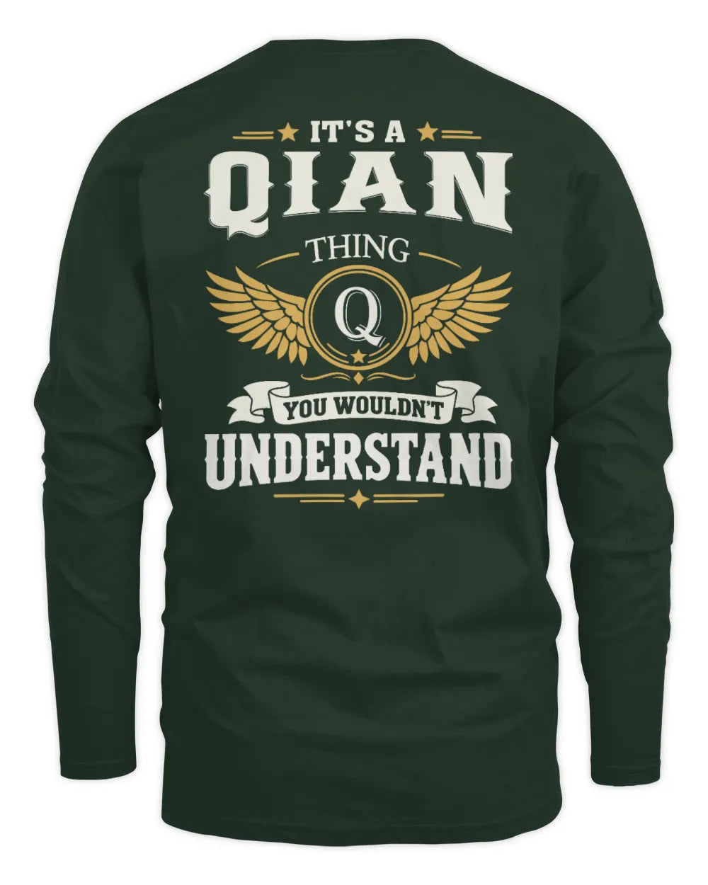 QIAN KT06-M008 It’s a [NAME] Thing – You Wouldn’t Understand | Personalized Vintage T-Shirt - Men's Long Sleeved T-Shirt - Forest Green
