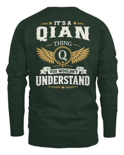 QIAN KT06-M008 It’s a [NAME] Thing – You Wouldn’t Understand | Personalized Vintage T-Shirt - Men's Long Sleeved T-Shirt - Forest Green