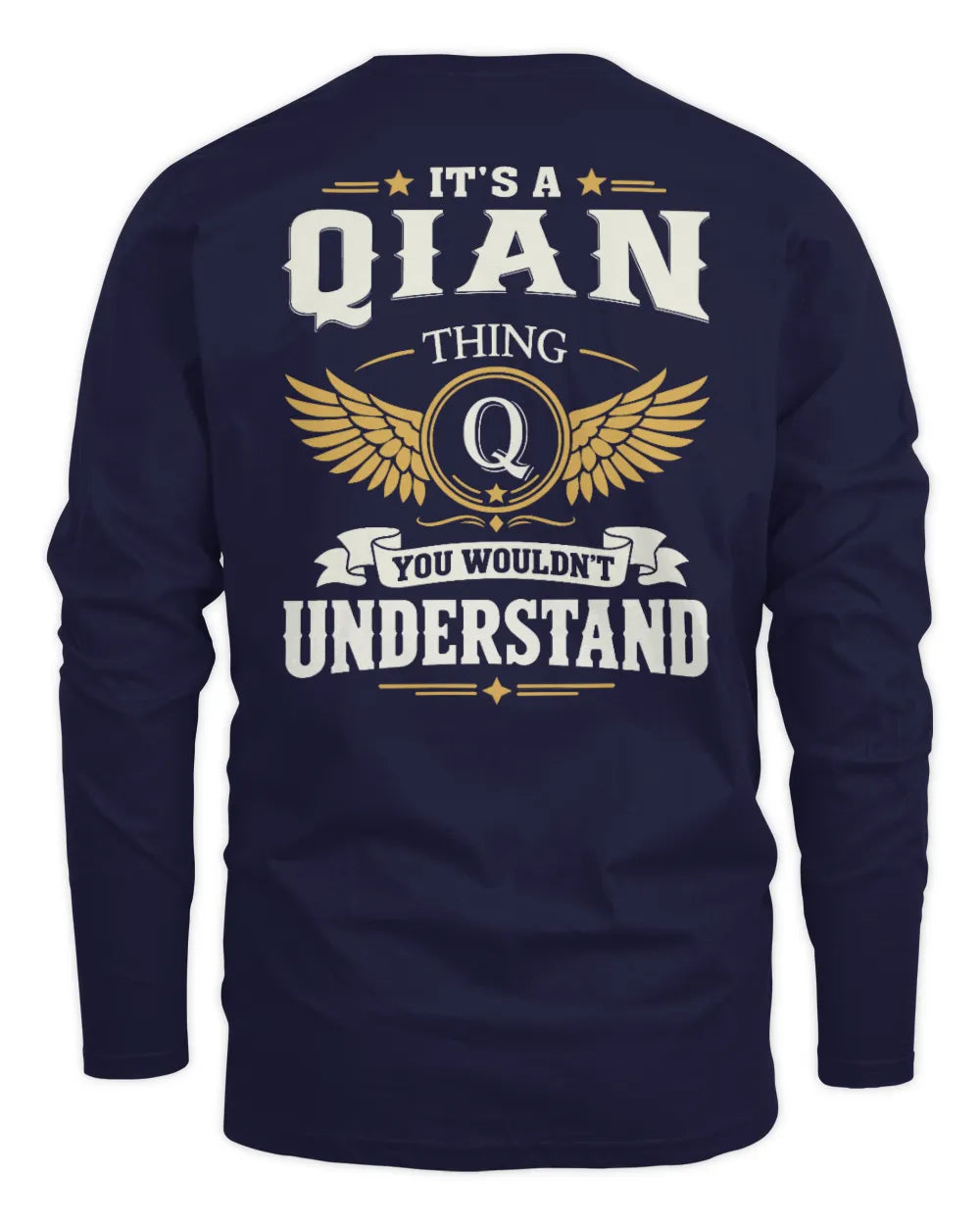 QIAN KT06-M008 It’s a [NAME] Thing – You Wouldn’t Understand | Personalized Vintage T-Shirt - Men's Long Sleeved T-Shirt - Navy