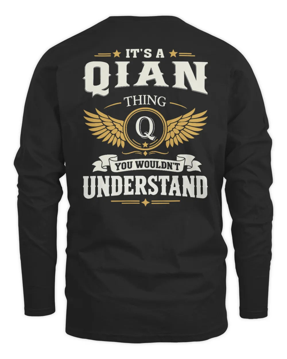 QIAN KT06-M008 It’s a [NAME] Thing – You Wouldn’t Understand | Personalized Vintage T-Shirt - Men's Long Sleeved T-Shirt - Black