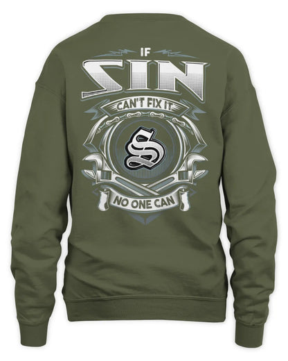 SIN AP81-K4-626 - Personalized Ahmed Quote Apparel “If Ahmed Can't Fix It, No One Can” - Unisex Sweatshirt - Military Green