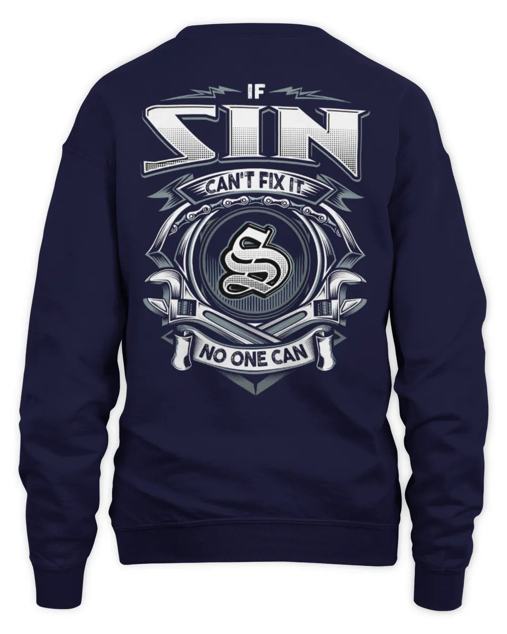 SIN AP81-K4-626 - Personalized Ahmed Quote Apparel “If Ahmed Can't Fix It, No One Can” - Unisex Sweatshirt - Navy