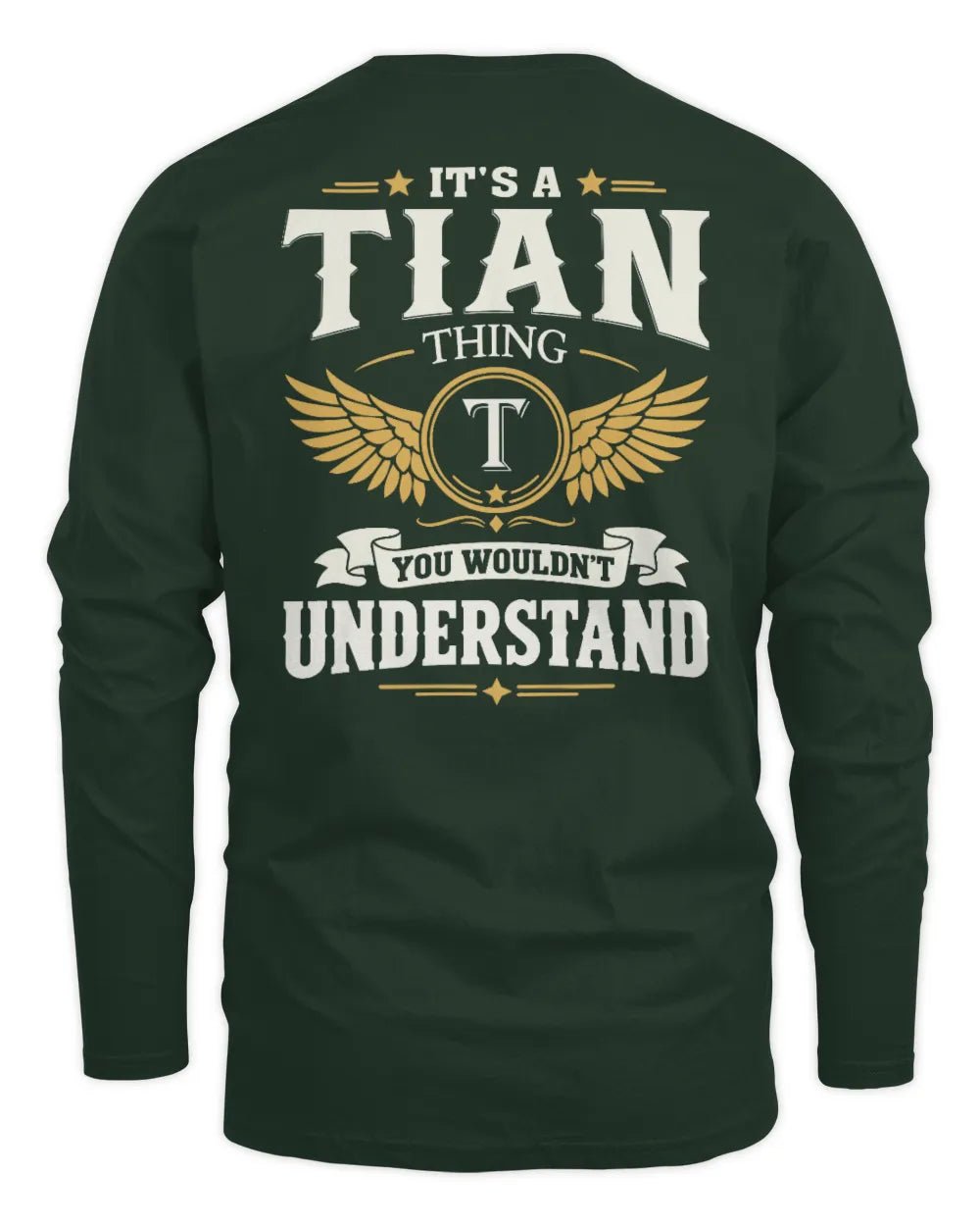 TIAN KT06-M008 It’s a [NAME] Thing – You Wouldn’t Understand | Personalized Vintage T-Shirt - Men's Long Sleeved T-Shirt - Forest Green