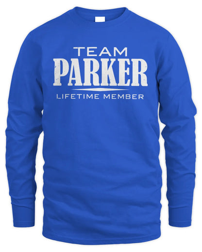 PARKER BL62-K4-128 - Personalized “Team NAME Lifetime Member” - Men's Long Sleeved T-Shirt - Royal