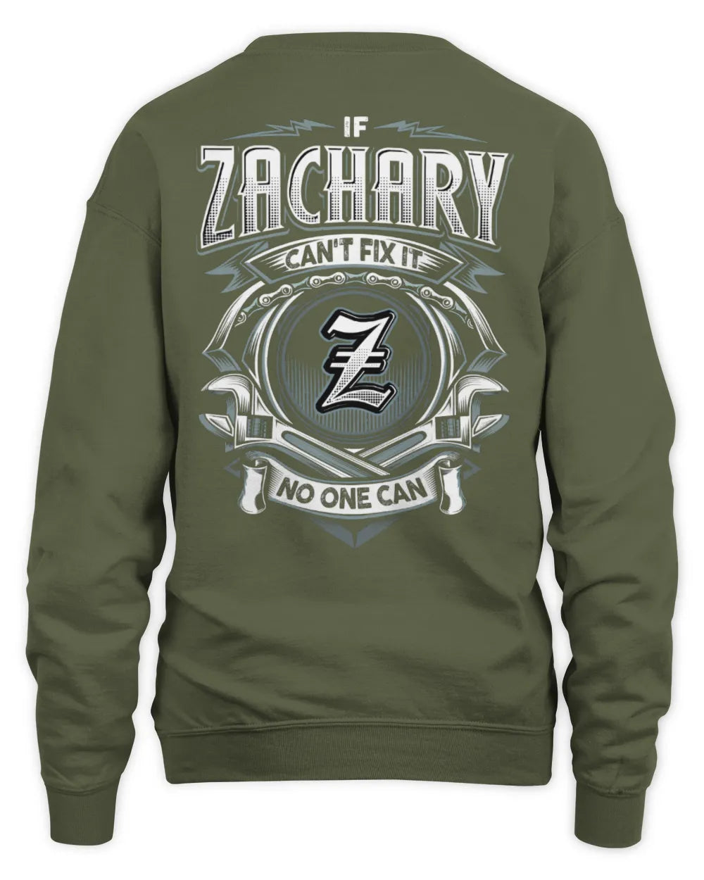 ZACHARY AP81-K4-626 - Personalized Ahmed Quote Apparel “If Ahmed Can't Fix It, No One Can” - Unisex Sweatshirt - Military Green