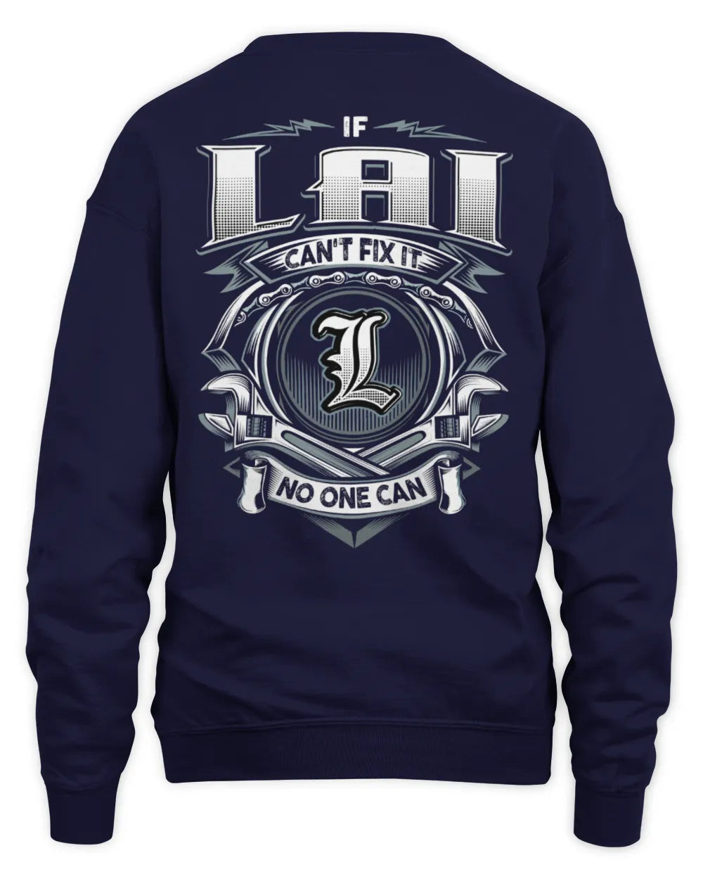 LAI AP81-K4-626 - Personalized Ahmed Quote Apparel “If Ahmed Can't Fix It, No One Can” - Unisex Sweatshirt - Navy