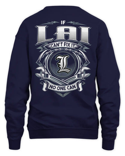 LAI AP81-K4-626 - Personalized Ahmed Quote Apparel “If Ahmed Can't Fix It, No One Can” - Unisex Sweatshirt - Navy