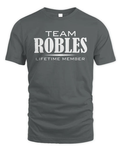 ROBLES BL62-K4-128 - Personalized “Team NAME Lifetime Member” - Unisex Standard T-Shirt - Charcoal
