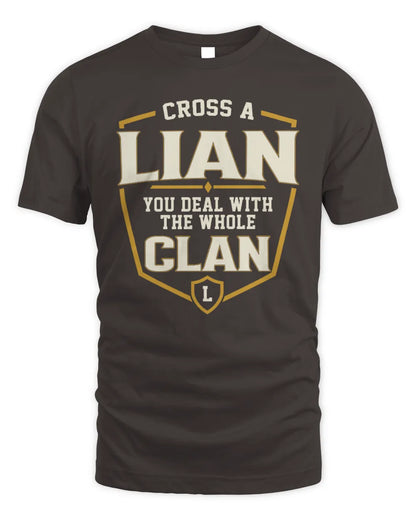 LIAN NT1-K008 Cross A/An NAME, You Deal With the Whole Clan | Personalized Vintage T-Shirt - Unisex Standard T-Shirt - Dark Chocolate