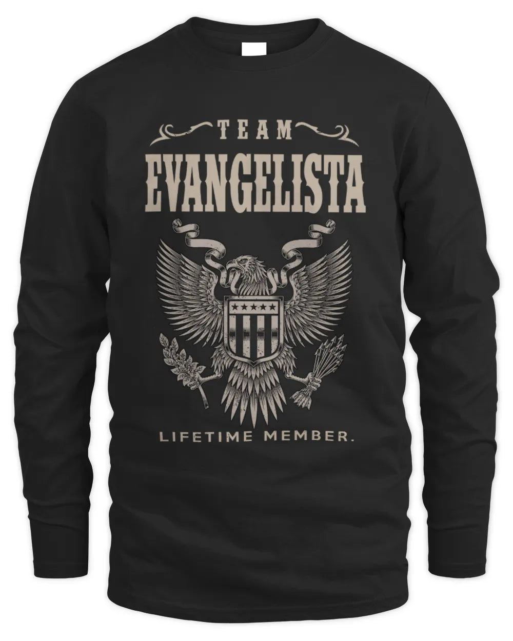 EVANGELISTA TP06-K82 – Personalized Classic Style Apparel “Team NAME Lifetime Member” - Men's Long Sleeved T-Shirt - Black