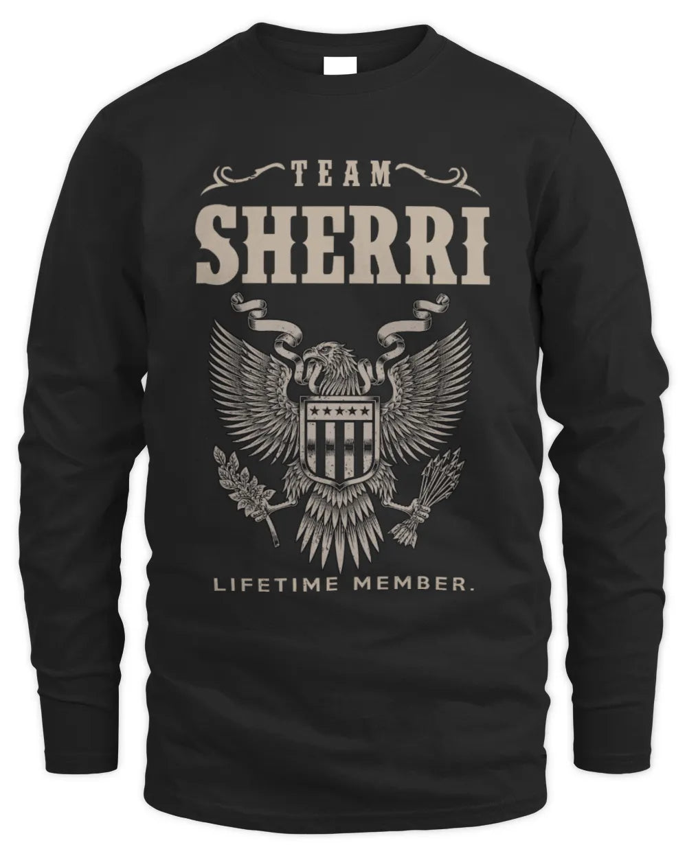 SHERRI TP06-K82 – Personalized Classic Style Apparel “Team NAME Lifetime Member” - Men's Long Sleeved T-Shirt - Black