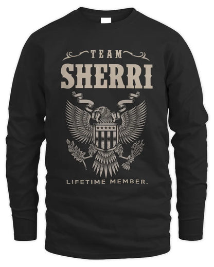 SHERRI TP06-K82 – Personalized Classic Style Apparel “Team NAME Lifetime Member” - Men's Long Sleeved T-Shirt - Black
