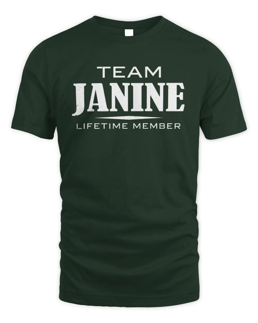 JANINE BL62-K4-128 - Personalized “Team NAME Lifetime Member” - Unisex Standard T-Shirt - Forest Green