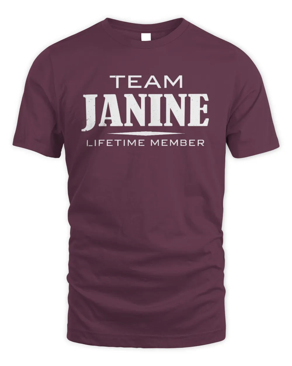 JANINE BL62-K4-128 - Personalized “Team NAME Lifetime Member” - Unisex Standard T-Shirt - Maroon