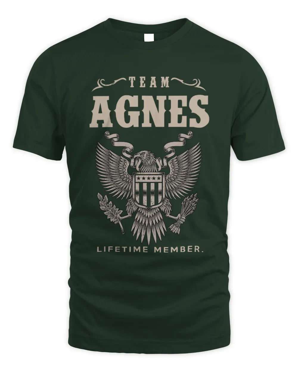 AGNES TP06-K82 – Personalized Classic Style Apparel “Team NAME Lifetime Member” - Unisex Standard T-Shirt - Forest Green