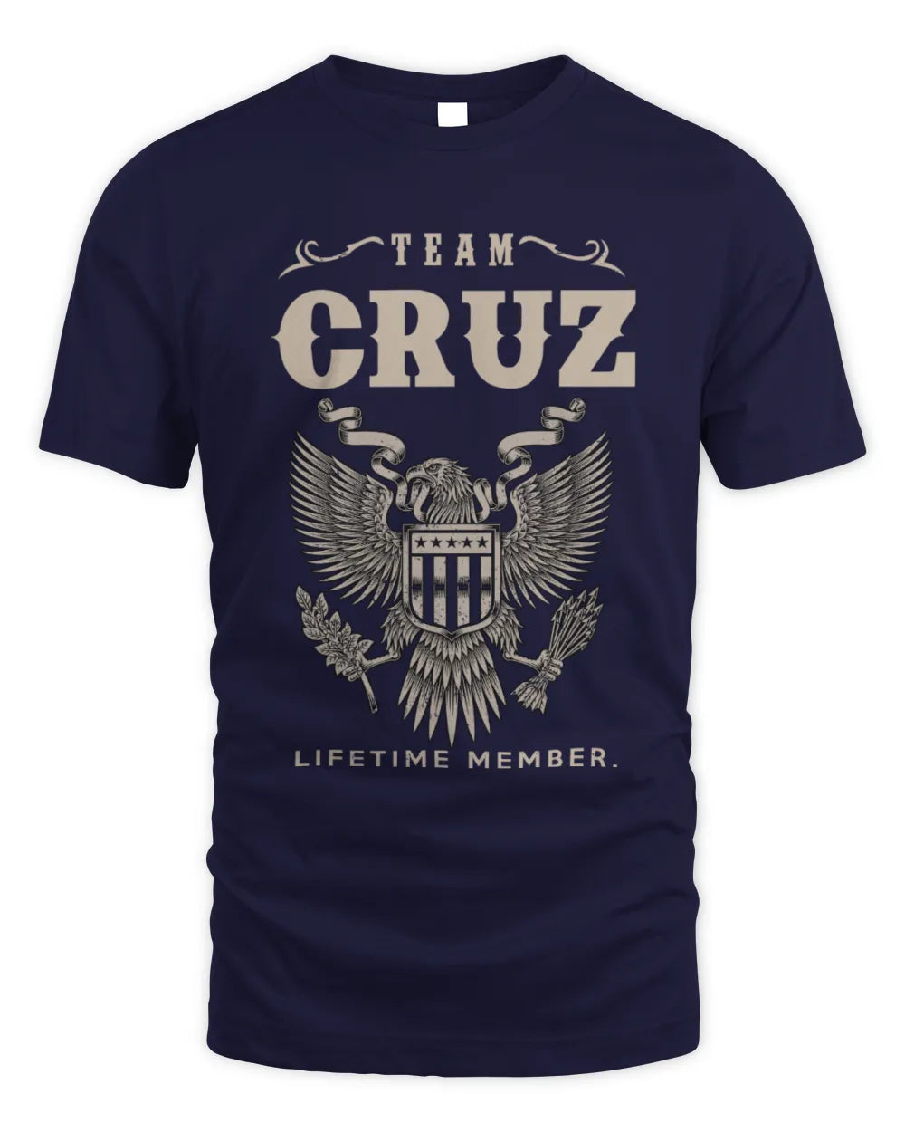 CRUZ TP06-K82 – Personalized Classic Style Apparel “Team NAME Lifetime Member” - Unisex Standard T-Shirt - Navy