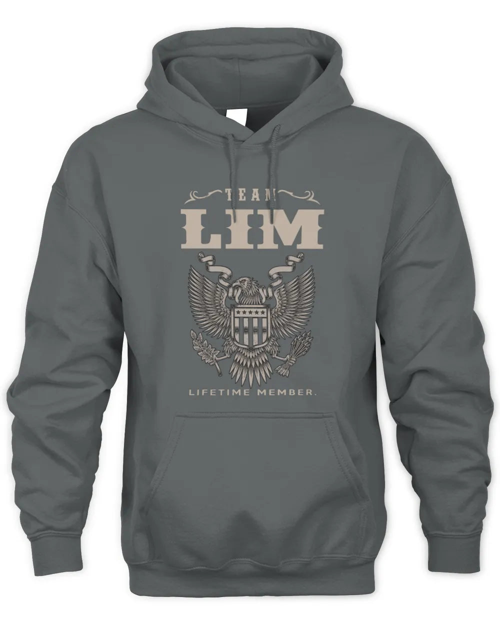 LIM TP06-K82 – Personalized Classic Style Apparel “Team NAME Lifetime Member” - Unisex Hoodie - Charcoal