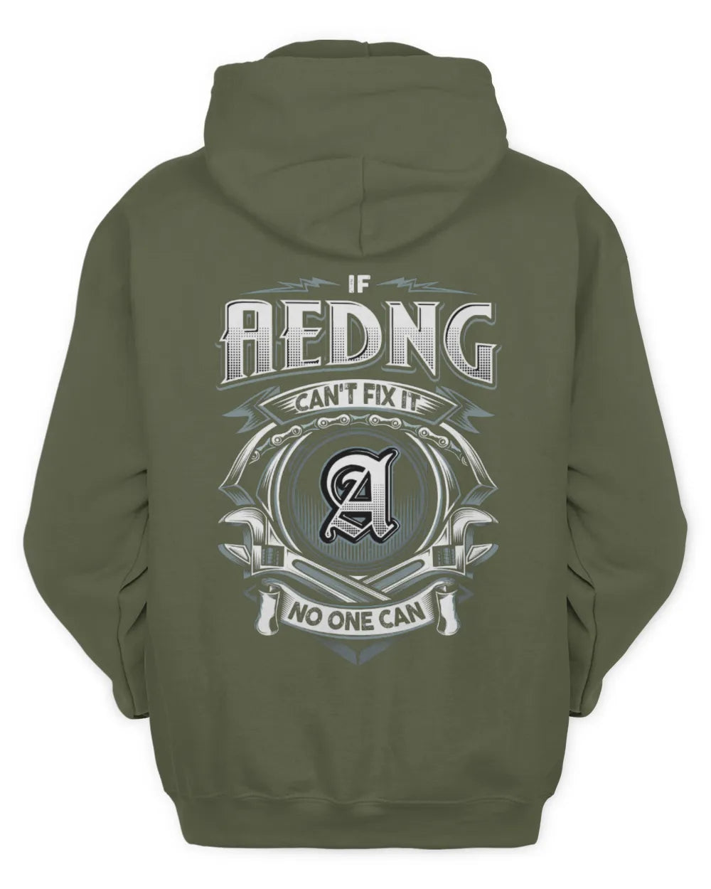 AEDNG AP81-K4-626 - Personalized Ahmed Quote Apparel “If Ahmed Can't Fix It, No One Can” - Unisex Hoodie - Military Green
