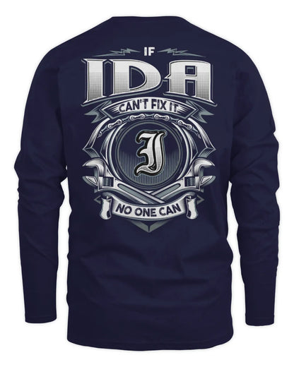 IDA AP81-K4-626 - Personalized Ahmed Quote Apparel “If Ahmed Can't Fix It, No One Can” - Men's Long Sleeved T-Shirt - Navy