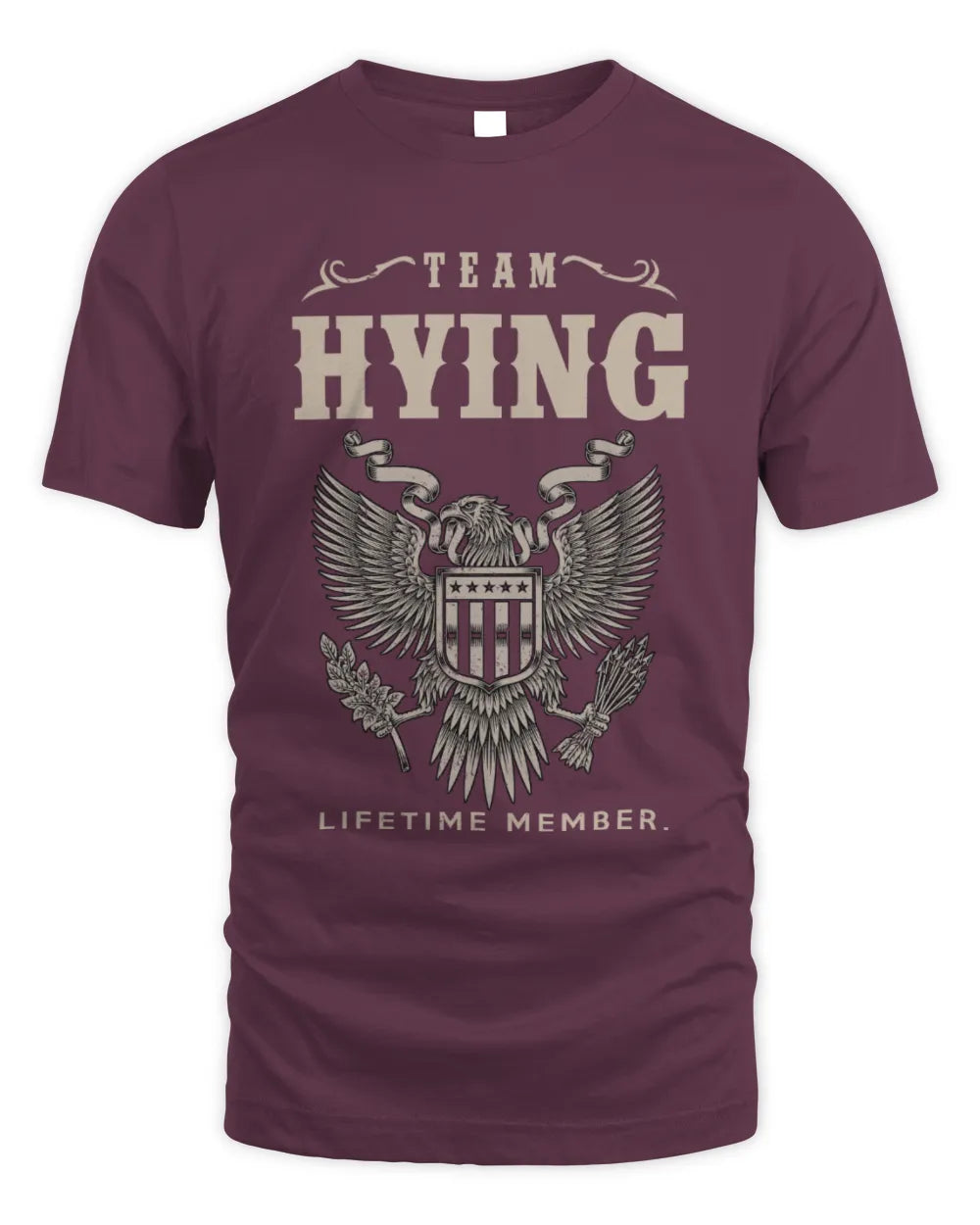 HYING TP06-K82 – Personalized Classic Style Apparel “Team NAME Lifetime Member” - Unisex Standard T-Shirt - Maroon