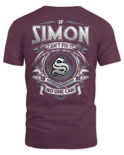 SIMON AP81-K4-626 - Personalized Ahmed Quote Apparel “If Ahmed Can't Fix It, No One Can” - Unisex Standard T-Shirt - Maroon